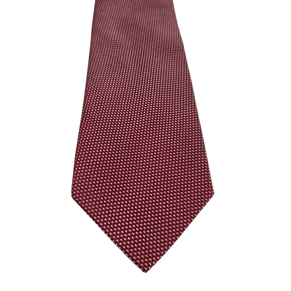 Michael Kors Silk Jacquard Micro Dot Tie‎ Burgundy Red Textured Men's Neckwear